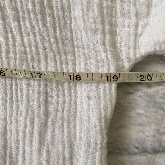 Women’s button down short sleeve maxi collar dress or swim cover up white - Picture 9 of 10